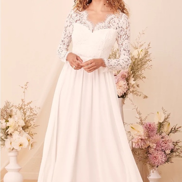 NWT • Lulu’s | Forever Starts Tonight Wedding Dress - Picture 2 of 8